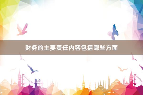 财务的主要责任内容包括哪些方面